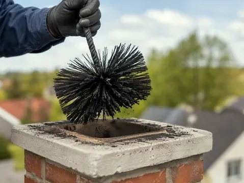 Flue brush in a chimney in Wedgewood, Powell